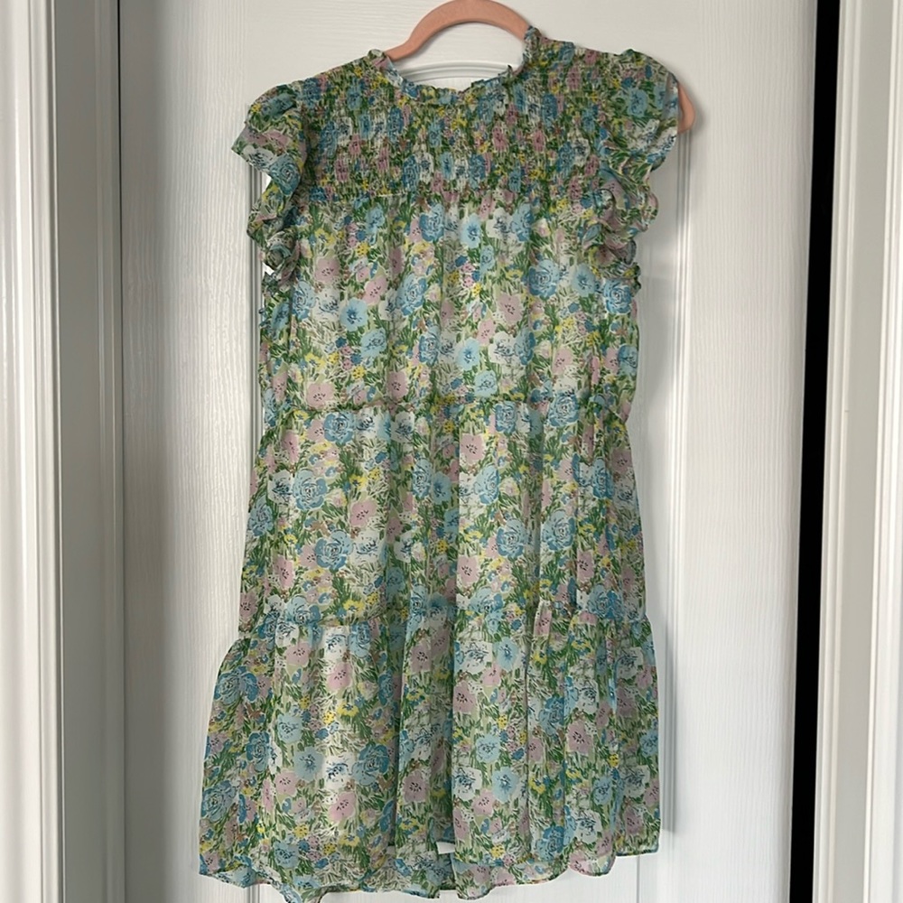 Floral mini dress chiffon